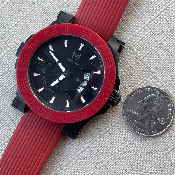 Meister Prodigy Men Wristwatch Multifunctional Quartz Analog Watch Red/Black - Picture 5 of 12